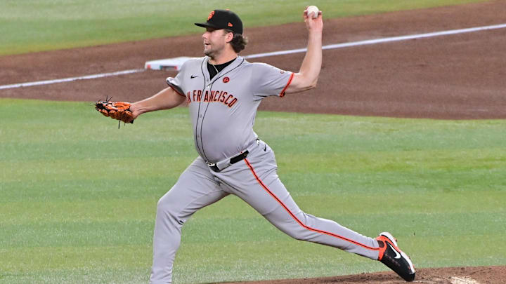 Sep 25, 2024; Phoenix, Arizona, USA; San Francisco Giants pitcher Erik Miller (68) throws in the sixth inning against the Arizona Diamondbacks at Chase Field. Sep 25, 2024; Phoenix, Arizona, USA; San Francisco Giants pitcher Erik Miller (68) throws in the sixth inning against the Arizona Diamondbacks at Chase Field.