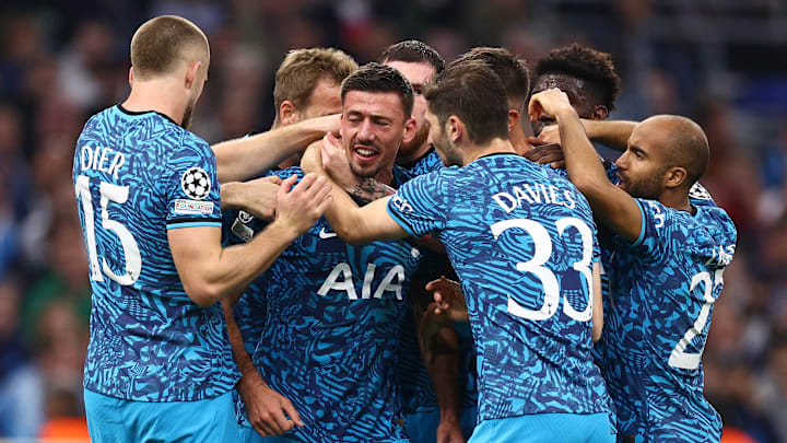 Clement Lenglet celebrates for Spurs