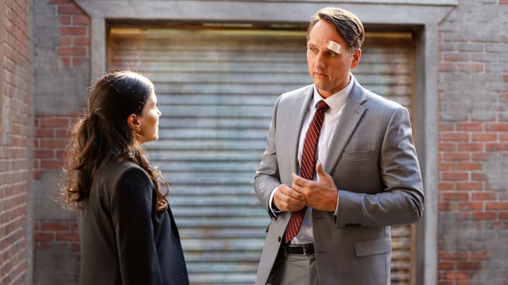 Nazneen Contractor as Senior FBI Agent Beth Rollins and Jim Klock as Deputy Attorney General Brett Gaines in NCIS Nazneen Contractor as Senior FBI Agent Beth Rollins and Jim Klock as Deputy Attorney General Brett Gaines in NCIS