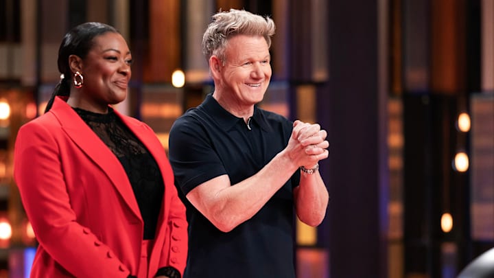MASTERCHEF: DYNAMIC DUOS: L-R: Judge Tiffany Derry and Host/Judge Gordon Ramsay in the MASTERCHEF: DYNAMIC DUOS episode "Second Chance Battles" airing Wednesday, June 4 (8:00-9:00 PM ET/PT) on FOX. Cr: Kelly Gardner / FOX. © 2025 FOXMEDIA LLC.