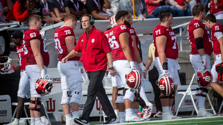 Indiana Head Coach Curt Cignetti during the Indiana versus Wiscsonsin football game at Memorial Stadium on Saturday, Nov. 15, 2025. Indiana Head Coach Curt Cignetti during the Indiana versus Wiscsonsin football game at Memorial Stadium on Saturday, Nov. 15, 2025.