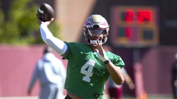 FSU football players participate in the Seminoles first spring practice of the 2024 season