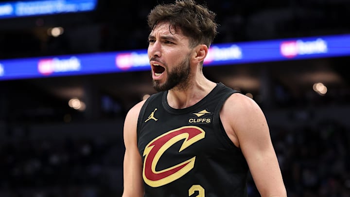 Jan 18, 2025; Minneapolis, Minnesota, USA; Cleveland Cavaliers guard Ty Jerome (2) celebrates his basket during the third quarter against the Minnesota Timberwolves at Target Center. Mandatory Credit: Matt Krohn-Imagn Images Jan 18, 2025; Minneapolis, Minnesota, USA; Cleveland Cavaliers guard Ty Jerome (2) celebrates his basket during the third quarter against the Minnesota Timberwolves at Target Center. Mandatory Credit: Matt Krohn-Imagn Images