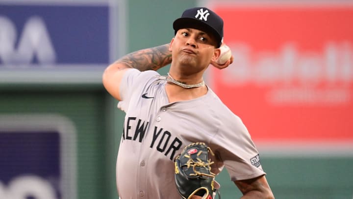 New York Yankees starting pitcher Luis Gil. New York Yankees starting pitcher Luis Gil.