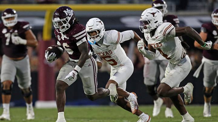 Mississippi State Bulldogs running back Davon Booth (6) runs the ball during the fourth quarter against the Texas Longhorns at Davis Wade Stadium at Scott Field. Mississippi State Bulldogs running back Davon Booth (6) runs the ball during the fourth quarter against the Texas Longhorns at Davis Wade Stadium at Scott Field.