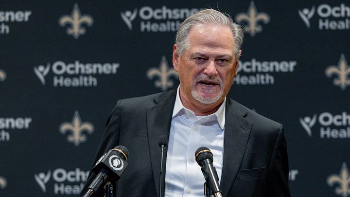 Nov 23, 2025; New Orleans, Louisiana, USA; New Orleans Saints general manager Mickey Loomis during the Jimmy Graham retirement at Caesars Superdome. Mandatory Credit: Stephen Lew-Imagn Images Nov 23, 2025; New Orleans, Louisiana, USA; New Orleans Saints general manager Mickey Loomis during the Jimmy Graham retirement at Caesars Superdome. Mandatory Credit: Stephen Lew-Imagn Images