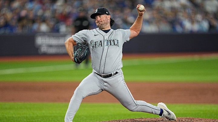 Seattle Mariners starter Robbie Ray throws during a Wild Card game against the Toronto Blue Jays on Oct. 8, 2022, at Rogers Centre. Seattle Mariners starter Robbie Ray throws during a Wild Card game against the Toronto Blue Jays on Oct. 8, 2022, at Rogers Centre.