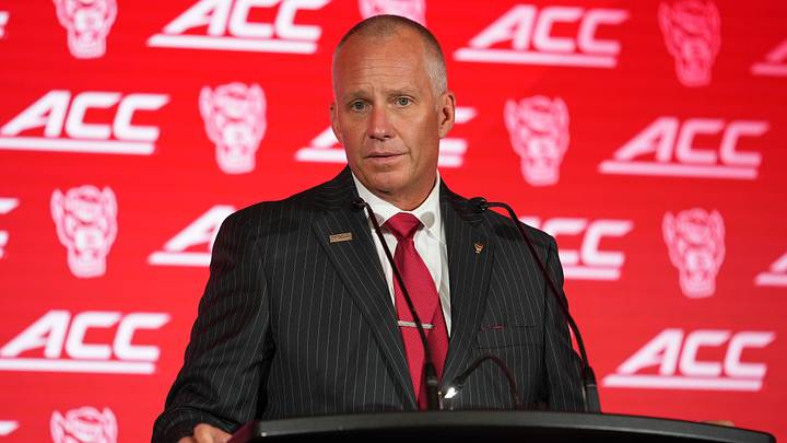 Jul 15, 2026; Charlotte, NC, USA; NC State head coach Dave Doeren speaks to the media during ACC Media Days at Hilton Charlotte Uptown. Mandatory Credit: Jim Dedmon-Imagn Images Jul 15, 2026; Charlotte, NC, USA; NC State head coach Dave Doeren speaks to the media during ACC Media Days at Hilton Charlotte Uptown. Mandatory Credit: Jim Dedmon-Imagn Images