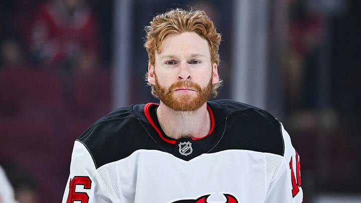 Apr 5, 2026; Montreal, Quebec, CAN; New Jersey Devils right wing Connor Brown (16) looks on during warm-up before the game against the Montreal Canadiens at Bell Centre. Mandatory Credit: David Kirouac-Imagn Images Apr 5, 2026; Montreal, Quebec, CAN; New Jersey Devils right wing Connor Brown (16) looks on during warm-up before the game against the Montreal Canadiens at Bell Centre. Mandatory Credit: David Kirouac-Imagn Images