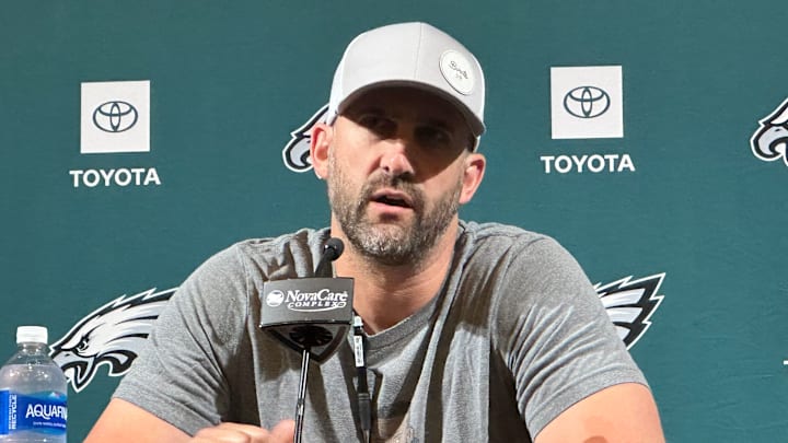 Eagles coach Nick Sirianni speaks with reporters on Sept. 1, 2025 Eagles coach Nick Sirianni speaks with reporters on Sept. 1, 2025