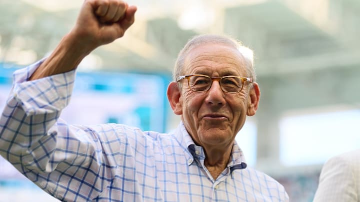 Miami Dolphins owner Stephen Ross reacts after the game against the Jacksonville Jaguars at Hard Rock Stadium in the 2024 season opener.
