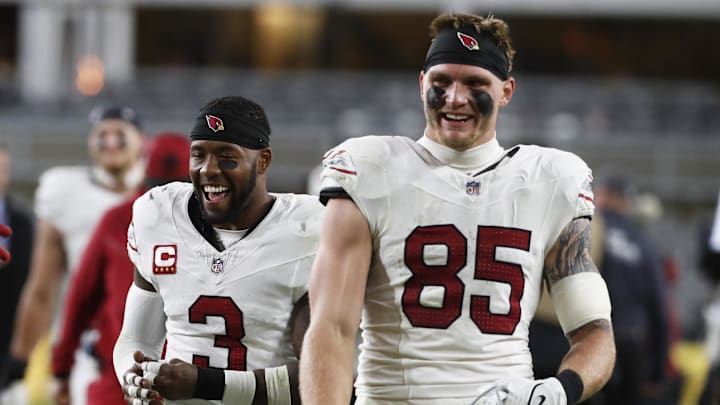 Dec 3, 2023; Pittsburgh, Pennsylvania, USA;  Arizona Cardinals safety Budda Baker (3) and tight end