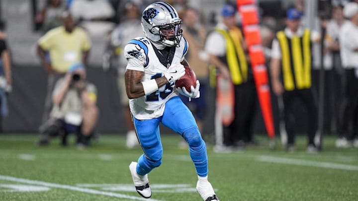 Carolina Panthers wide receiver Jimmy Horn Jr. (15) runs back a kickoff during the second half against the Pittsburgh Steelers at Bank of America Stadium. Mandatory Credit: Jim Dedmon-Imagn Images Carolina Panthers wide receiver Jimmy Horn Jr. (15) runs back a kickoff during the second half against the Pittsburgh Steelers at Bank of America Stadium. Mandatory Credit: Jim Dedmon-Imagn Images