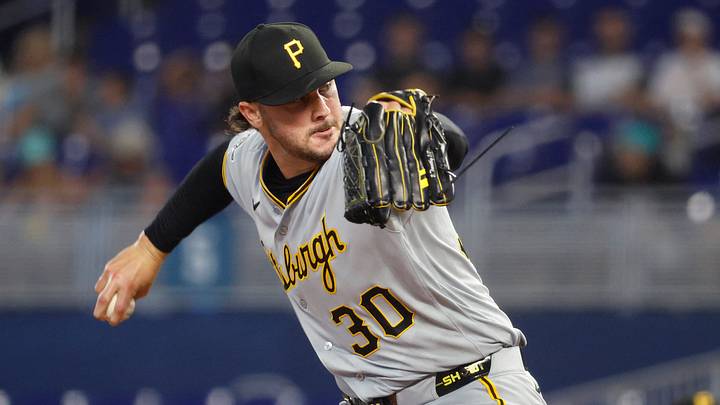 Aug 11, 2026; Miami, Florida, USA;  Pittsburgh Pirates pitcher Paul Skenes (30) throws against the Miami Marlins during the first inning at loanDepot Park. Mandatory Credit: Rhona Wise-Imagn Images