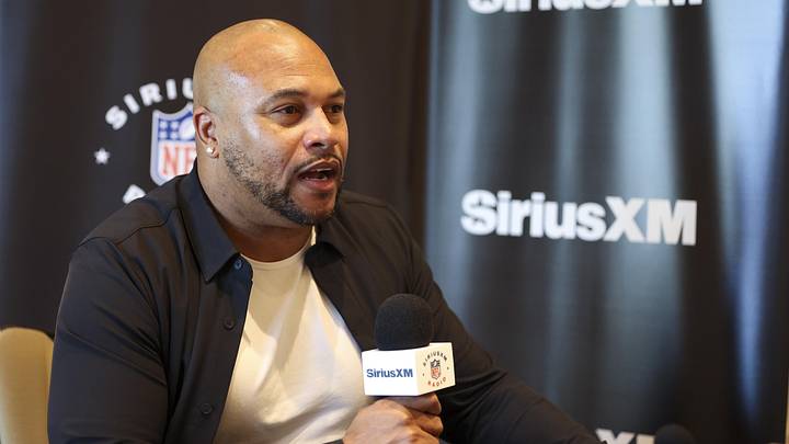 Mar 25, 2024; Orlando, FL, USA;  Las Vegas Raiders head coach Antonio Pierce talks to media during