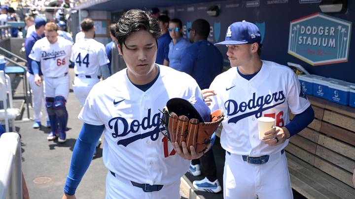 Jun 17, 2026; Los Angeles, California, USA; Los Angeles Dodgers starting pitcher Shohei Ohtani (17) walks through the dugout following the first inning against the Tampa Bay Rays at Dodger Stadium. Mandatory Credit: Jayne Kamin-Oncea-Imagn Images Jun 17, 2026; Los Angeles, California, USA; Los Angeles Dodgers starting pitcher Shohei Ohtani (17) walks through the dugout following the first inning against the Tampa Bay Rays at Dodger Stadium. Mandatory Credit: Jayne Kamin-Oncea-Imagn Images