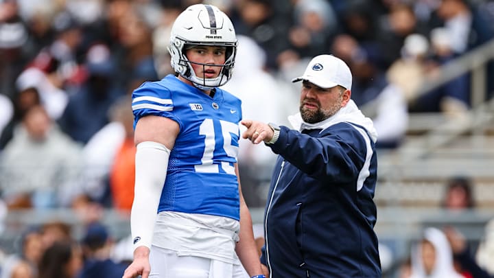 Penn State football offensive coordinator Andy Kotelnicki and quarterback Drew Allar