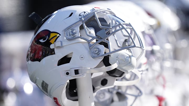 Dec 22, 2024; Charlotte, North Carolina, USA; A general view of Arizona Cardinals helmets during the first quarter against the Carolina Panthers at Bank of America Stadium. Mandatory Credit: Jim Dedmon-Imagn Images Dec 22, 2024; Charlotte, North Carolina, USA; A general view of Arizona Cardinals helmets during the first quarter against the Carolina Panthers at Bank of America Stadium. Mandatory Credit: Jim Dedmon-Imagn Images