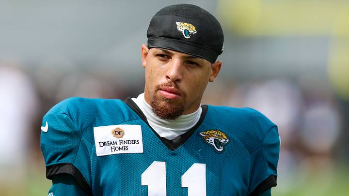 Aug 3, 2026; Jacksonville, FL, USA; Jacksonville Jaguars wide receiver Parker Washington (11) participates in training camp at Miller Electric Center. Mandatory Credit: Nathan Ray Seebeck-Imagn Images