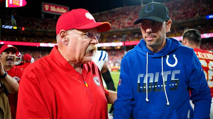 Sep 20, 2026; Kansas City, Missouri, USA; Kansas City Chiefs head coach Andy Reid shakes hands with Indianapolis Colts head coach Shane Steichen after the game at GEHA Field at Arrowhead Stadium. Mandatory Credit: Denny Medley-Imagn Images Sep 20, 2026; Kansas City, Missouri, USA; Kansas City Chiefs head coach Andy Reid shakes hands with Indianapolis Colts head coach Shane Steichen after the game at GEHA Field at Arrowhead Stadium. Mandatory Credit: Denny Medley-Imagn Images