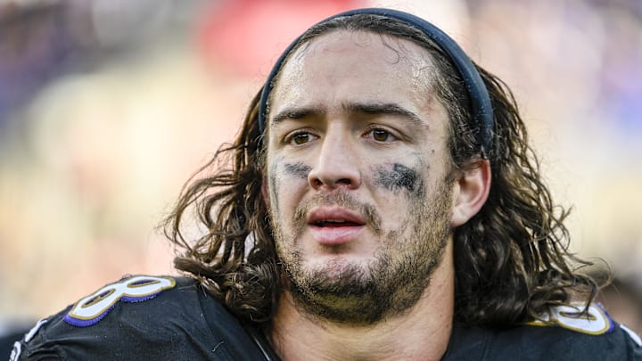 Baltimore Ravens tight end Charlie Kolar