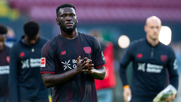 Victor Boniface im Trikot von Bayer Leverkusen. Bald könnte er für den VfB Stuttgart auflaufen