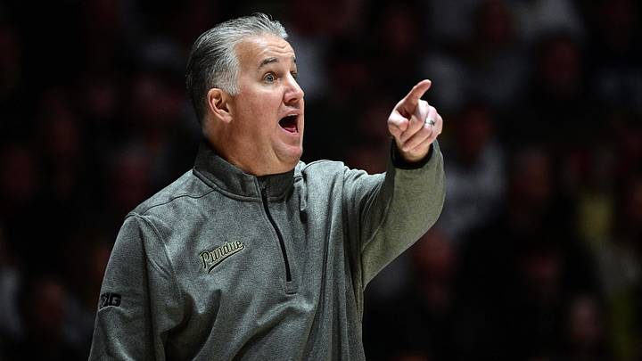 Purdue Boilermakers head coach Matt Painter reacts after a call. Purdue Boilermakers head coach Matt Painter reacts after a call.