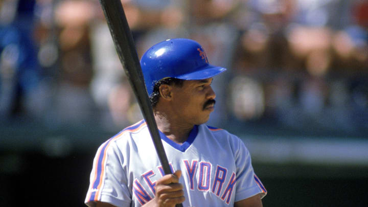 Juan Samuel gets ready at bat