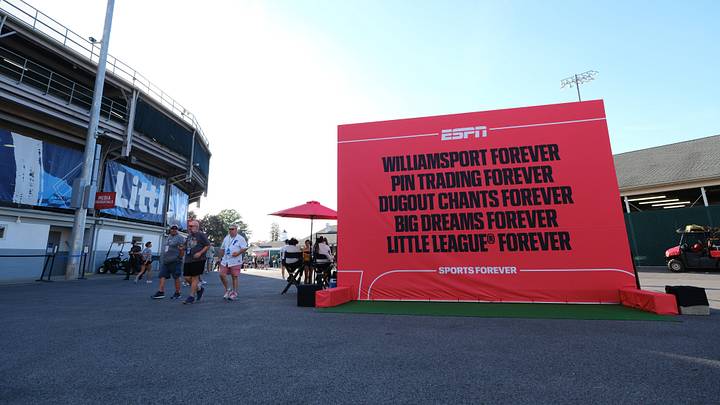 Williamsport, PA, USA; A view of the ESPN display before the game at Howard J Lamade Stadium. Mandatory Credit: Kyle Ross-Imagn Images Williamsport, PA, USA; A view of the ESPN display before the game at Howard J Lamade Stadium. Mandatory Credit: Kyle Ross-Imagn Images