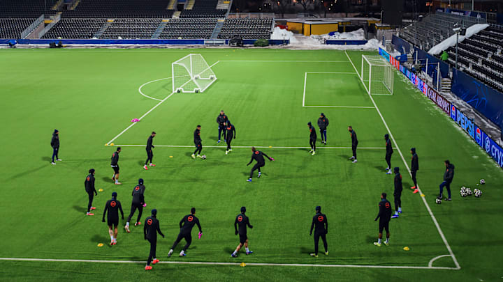 Inter al lavoro in allenamento all'Aspmyra Stadion