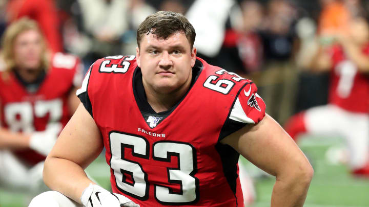 Atlanta Falcons guard Chris Lindstrom Atlanta Falcons guard Chris Lindstrom