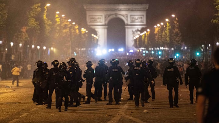 Police clashed with PSG supporters on the streets of Paris.