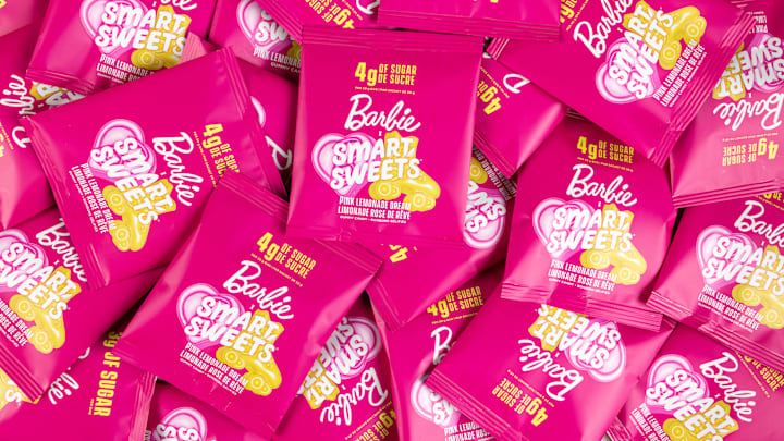 Shop the Celeb Obsessed SmartSweets x Barbie Limited-Edition Pink Lemonade Dream Gummies. Image Credit to SmartSweets. 
