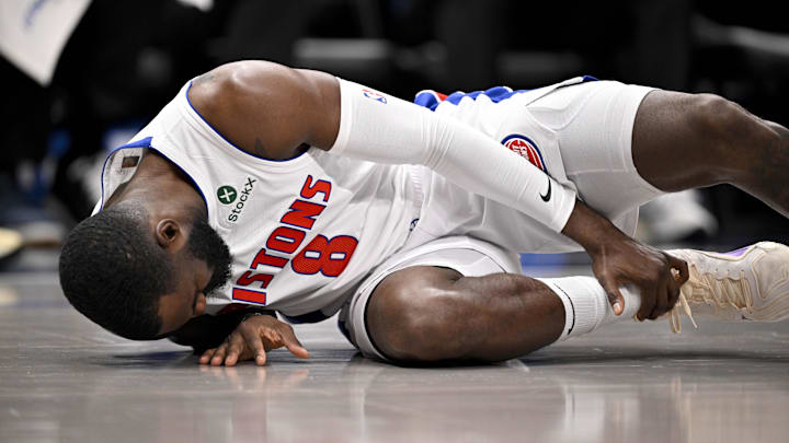 Mar 21, 2025; Dallas, Texas, USA; Detroit Pistons forward Tim Hardaway Jr. (8): Jerome Miron-Imagn Images