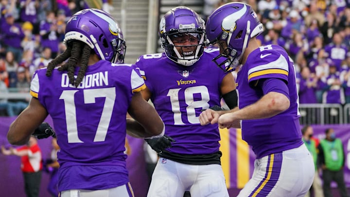 Jan 9, 2022; Minneapolis, Minnesota, USA; Minnesota Vikings wide receiver K.J. Osborn (17), wide