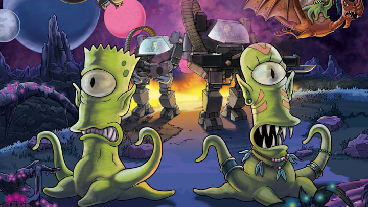 THE SIMPSONS: In the 22nd annual installment of "Treehouse of Horror," Homer channels Aron Ralston (guest voicing as himself) after a boulder traps his arm; a venomous spider bite leaves Homer paralyzed; then Ned Flanders, devout preacher by day, transforms into a cold-blooded vigilante by night; and Bart and Milhouse get caught in inter-planetary warfare in the all-new "Treehouse of Horror XXII" episode of THE SIMPSONS airing Sunday, Oct. 30 (8:00-8:30 PM ET/PT) on FOX. THE SIMPSONS ™ and ©