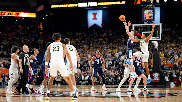 Michigan and UConn tip off for the men’s college basketball national championship. Michigan and UConn tip off for the men’s college basketball national championship.