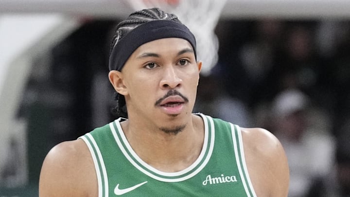 Mar 2, 2026; Milwaukee, Wisconsin, USA; Boston Celtics guard Ron Harper Jr. (13) headshot against the Milwaukee Bucks at Fiserv Forum. Mandatory Credit: Michael McLoone-Imagn Images Mar 2, 2026; Milwaukee, Wisconsin, USA; Boston Celtics guard Ron Harper Jr. (13) headshot against the Milwaukee Bucks at Fiserv Forum. Mandatory Credit: Michael McLoone-Imagn Images