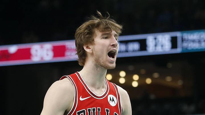 Mar 28, 2026; Memphis, Tennessee, USA; Chicago Bulls forward Matas Buzelis (14) reacts during the fourth quarter against the Memphis Grizzlies at FedExForum. Mandatory Credit: Petre Thomas-Imagn Images