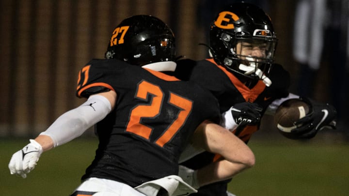 South Carolina football target Sam Haley celebrating with a teammate