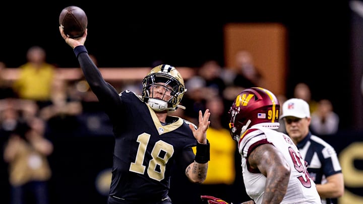 Spencer Rattler almost rallied the Saints past the Commanders last week. Spencer Rattler almost rallied the Saints past the Commanders last week.