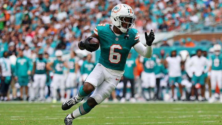 Miami Dolphins wide receiver Malik Washington scores a touchdown during the second quarter against the Cincinnati Bengals at Hard Rock Stadium in December 2025. Miami Dolphins wide receiver Malik Washington scores a touchdown during the second quarter against the Cincinnati Bengals at Hard Rock Stadium in December 2025.