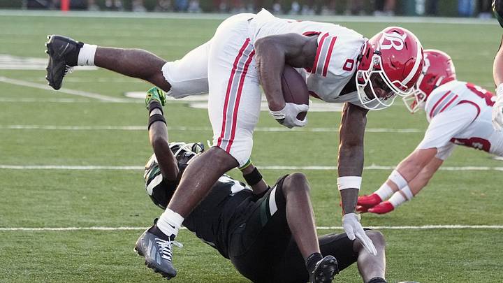 Chattanooga Baylor’s David Gabriel-Georges is brought town by the Trinity defense in the first half. Sep 11, 2026 Chattanooga Baylor’s David Gabriel-Georges is brought town by the Trinity defense in the first half. Sep 11, 2026
