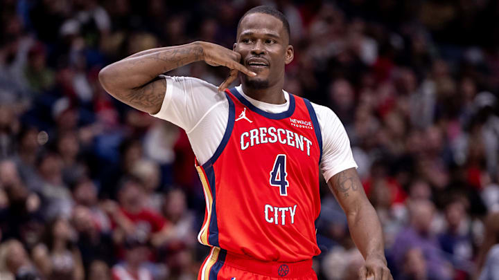 Oct 23, 2024; New Orleans, Louisiana, USA;  New Orleans Pelicans guard Javonte Green (4) : Stephen Lew-Imagn Images