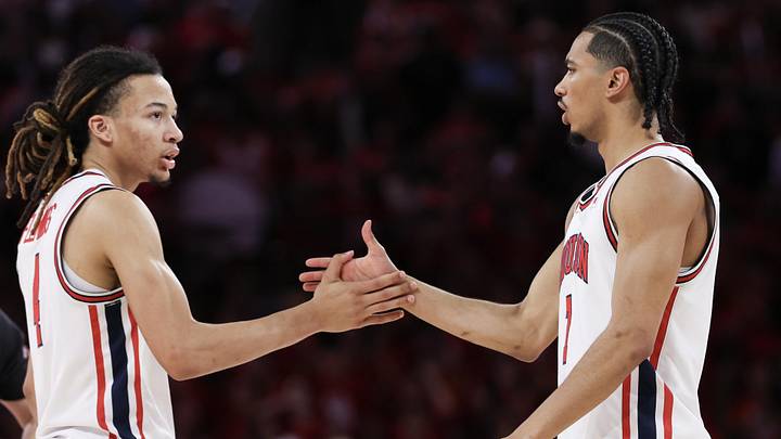 Mar 4, 2026; Houston, Texas, USA; Houston Cougars guard Kingston Flemings (4) shakes hands with guard Milos Uzan (7) against the Baylor Bears in the second half at Fertitta Center. Mandatory Credit: Thomas Shea-Imagn Images Mar 4, 2026; Houston, Texas, USA; Houston Cougars guard Kingston Flemings (4) shakes hands with guard Milos Uzan (7) against the Baylor Bears in the second half at Fertitta Center. Mandatory Credit: Thomas Shea-Imagn Images