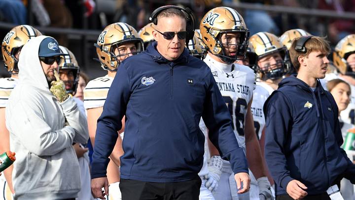 Montana State Bobcats head coach Brent Vigen looks on during the second half against the Montana Grizzlies Montana State Bobcats head coach Brent Vigen looks on during the second half against the Montana Grizzlies