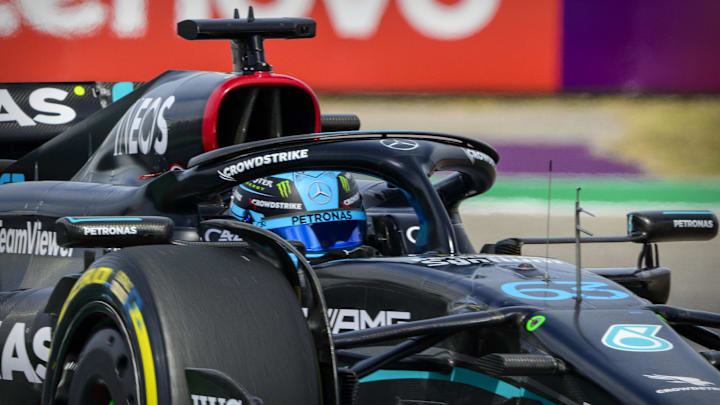 Oct 21, 2023; Austin, Texas, USA; Mercedes AMG Petronas Motorsport driver George Russell (63) of