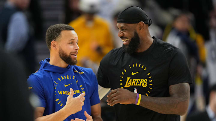The Warriors will reportedly explore bringing LeBron James and Giannis Antetokounmpo to the Bay to team up with Steph Curry next offseason. 
