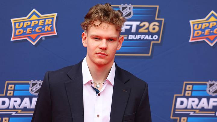 New York Rangers, NHL prospect Alberts Smits before the first round of the 2026 NHL Draft at KeyBank Center. Mandatory Credit: Timothy T. Ludwig-Imagn Images New York Rangers, NHL prospect Alberts Smits before the first round of the 2026 NHL Draft at KeyBank Center. Mandatory Credit: Timothy T. Ludwig-Imagn Images