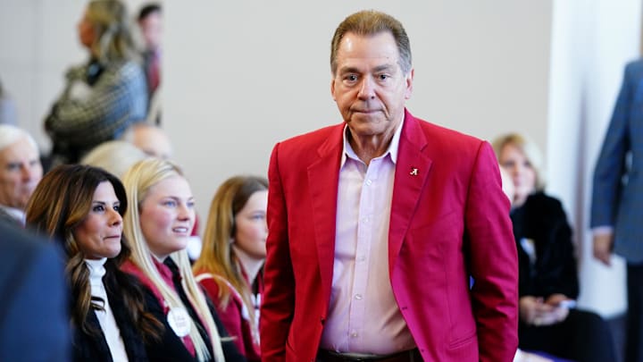 Jan 13, 2024; Tuscaloosa, AL, USA; University of Alabama former head coach Nick Saban attends a